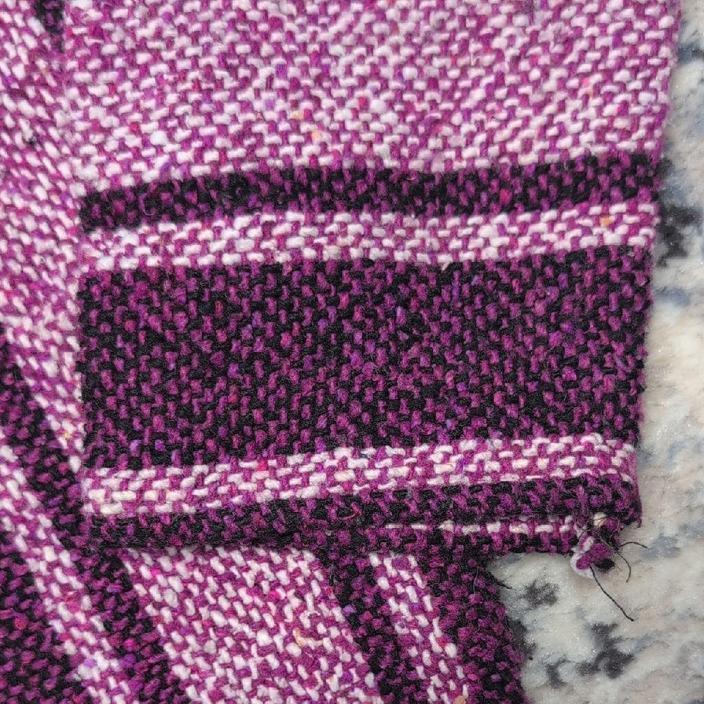 Salttex Baja Hoodie M Purple Pink Striped Mexican Drug Rug Poncho - Picture 7 of 7
